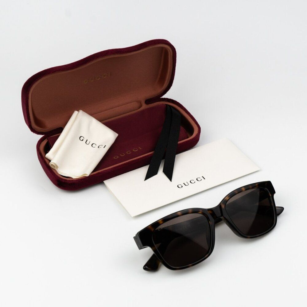 NEW Gucci GG1716S 002 Havana Brown Square Unisex Sunglasses - Picture 11 of 12